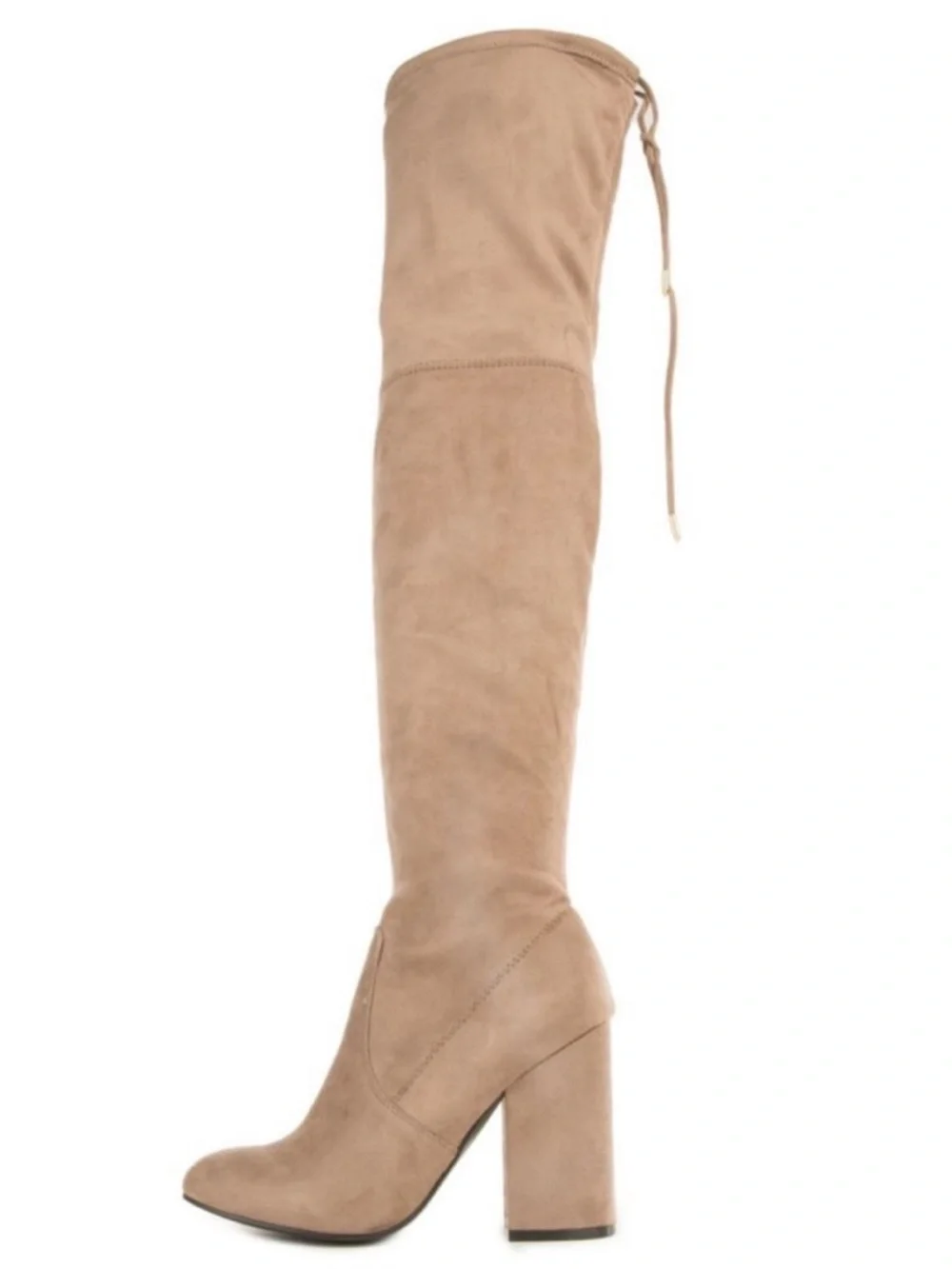 Steve Madden Norri Over-the-Knee Block Heel Boots in Taupe